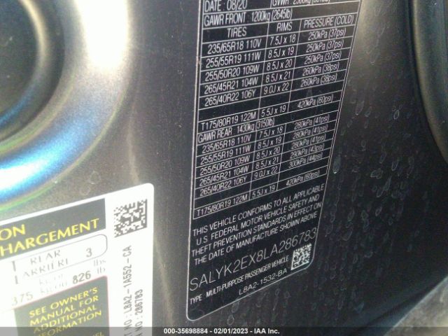 SALYK2EX8LA286783 Land Rover Range Rover Velar R-dynamic S