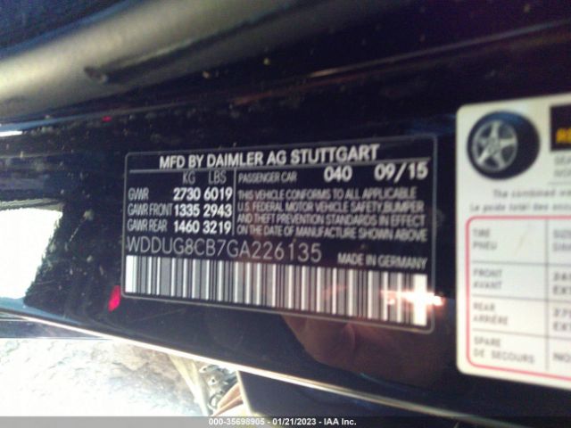 WDDUG8CB7GA226135 Mercedes-Benz S-class S 550