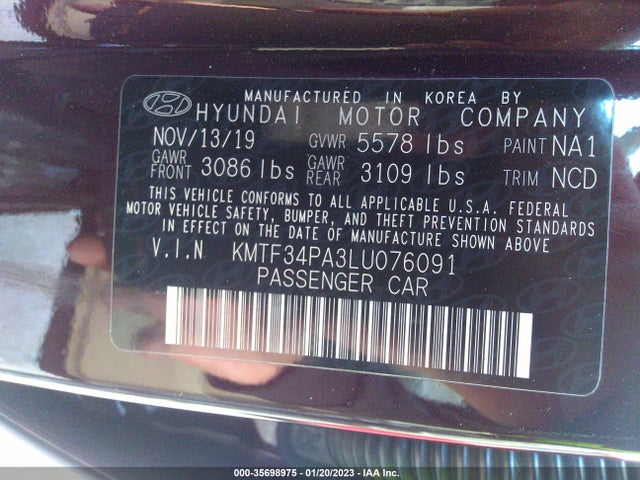 2020 Genesis G90, VIN: KMTF34PA3LU076091