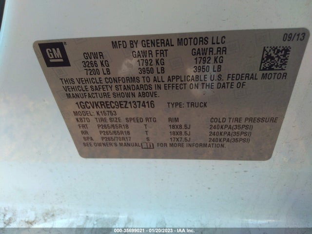 Chevrolet Silverado 1500 Lt 2014 1GCVKREC9EZ137416 Image 10
