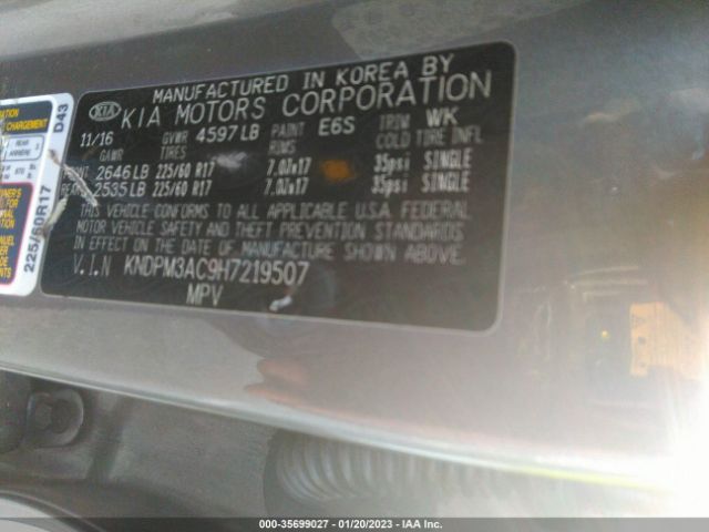 KNDPM3AC9H7219507 KIA Sportage Lx