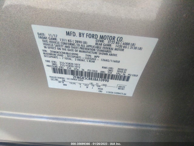 2018 Ford Flex, VIN: 2FMGK5C88JBA10990