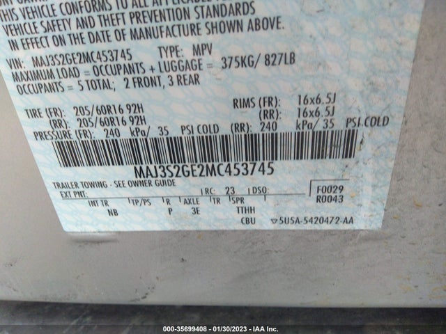 2021 Ford Ecosport, VIN: MAJ3S2GE2MC453745