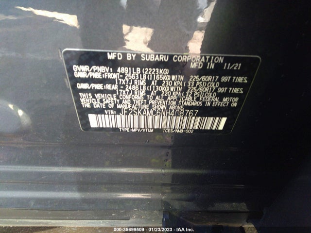 2022 Subaru Forester, VIN: JF2SKAMC6NH408767