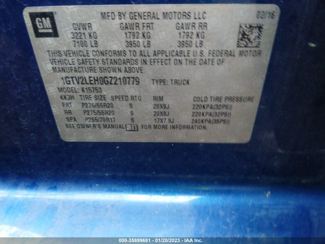 GMC SIERRA 1500 2016 1GTV2LEH0GZ210779 Image 9