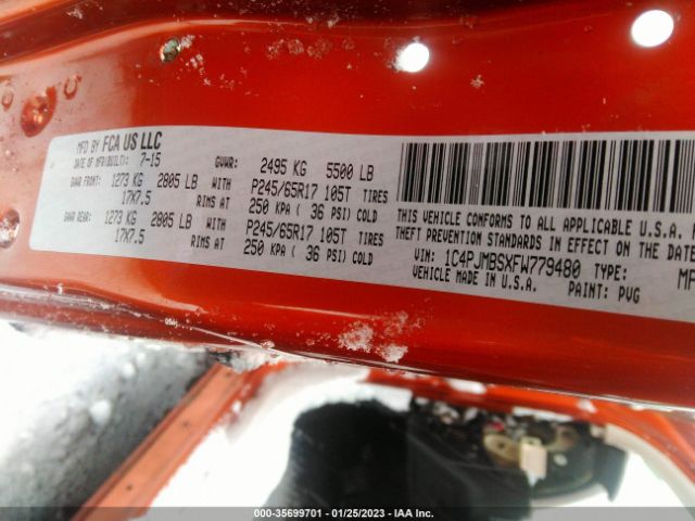 1C4PJMBSXFW779480 Jeep Cherokee Trailhawk