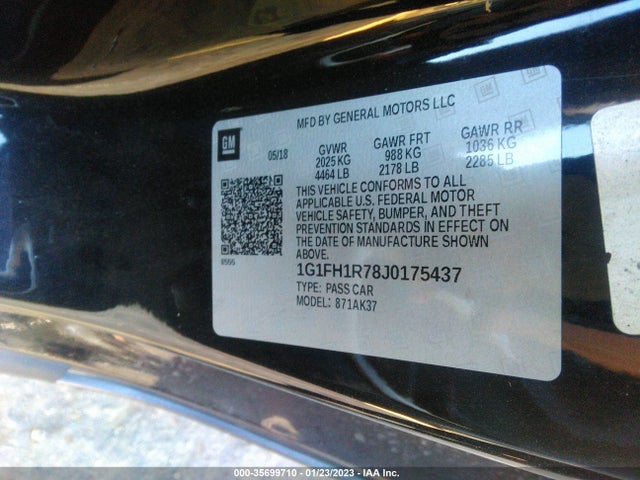 Chevrolet CAMARO 2SS 2018 1G1FH1R78J0175437 Image 10
