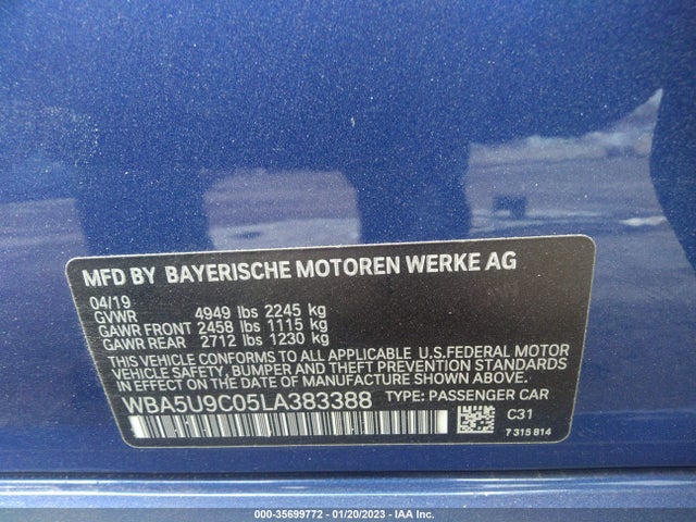 BMW 3 Series M340i Xdrive 2020 WBA5U9C05LA383388 Image 9