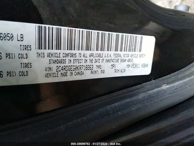 Dodge Grand Caravan Gt 2019 2C4RDGEG0KR718263 Image 9