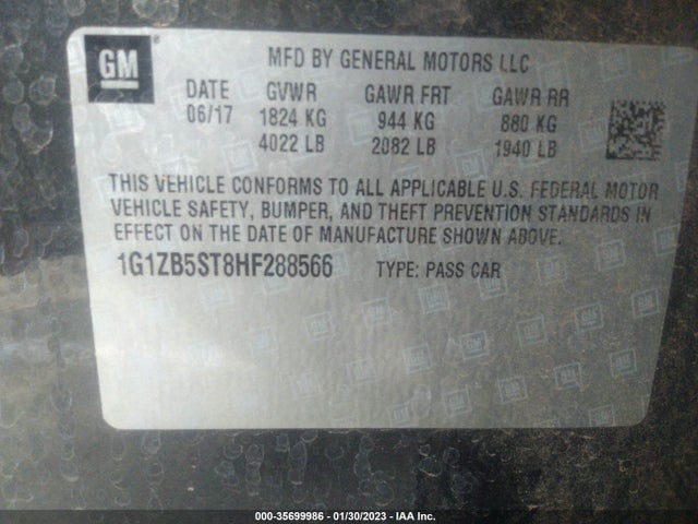 Chevrolet MALIBU LS 2017 1G1ZB5ST8HF288566 Image 10