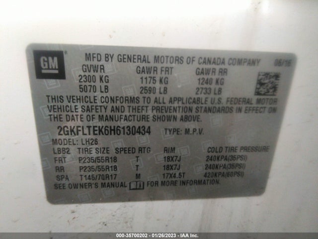 GMC Terrain Sle 2017 2GKFLTEK6H6130434 Image 9