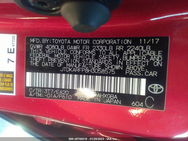 2017 Toyota Prius, VIN: JTDKARFP8H3058575