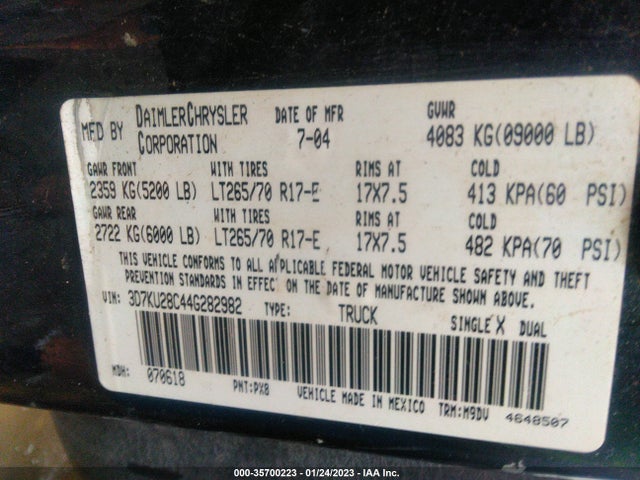 Dodge Ram 2500 Slt 2004 3D7KU28C44G282982 Image 11