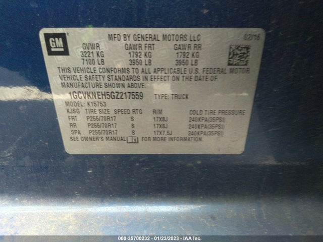 Chevrolet Silverado 1500 2016 1GCVKNEH5GZ217559 Image 9
