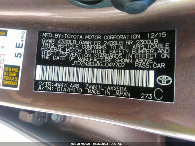 2016 Toyota Prius, VIN: JTDZN3EU8GJ049702