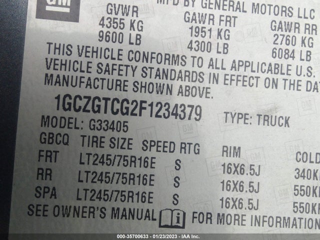 Chevrolet EXPRESS CARGO VAN 2015 1GCZGTCG2F1234379 Image 9