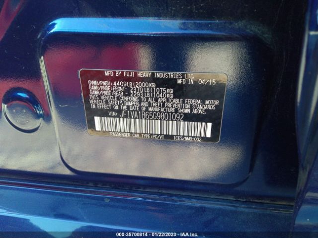 JF1VA1B65G9801092 Subaru WRX