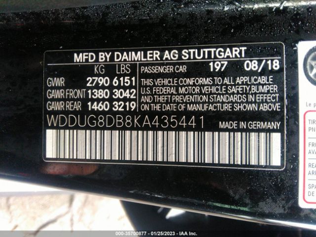WDDUG8DB8KA435441 Mercedes-Benz S-class S 560