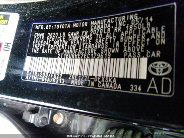 Toyota Corolla S 2014 2T1BURHE7EC179619 Image 9