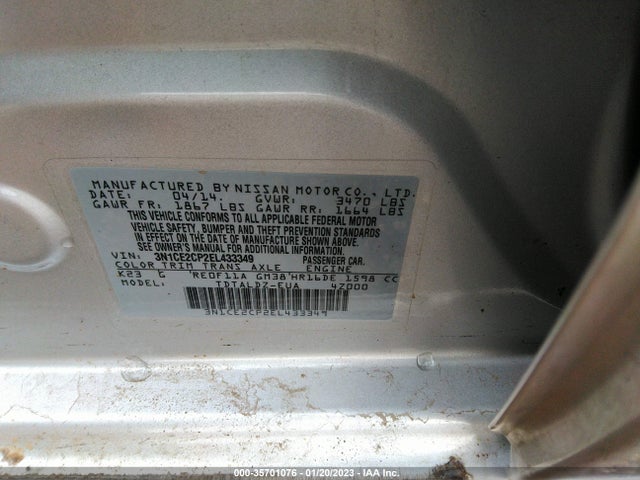 2014 NISSAN VERSA NOTE SV VIN: 3N1CE2CP2EL433349