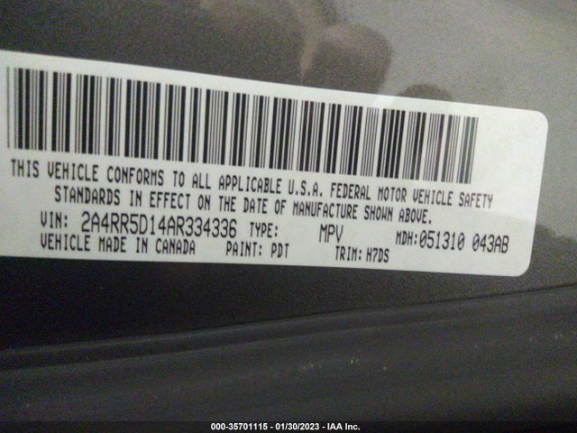 2A4RR5D14AR334336 Chrysler Town & Country
