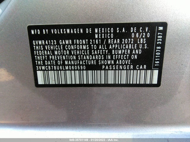 Volkswagen Jetta 2020 3VWCB7BU6LM060590 Image 10
