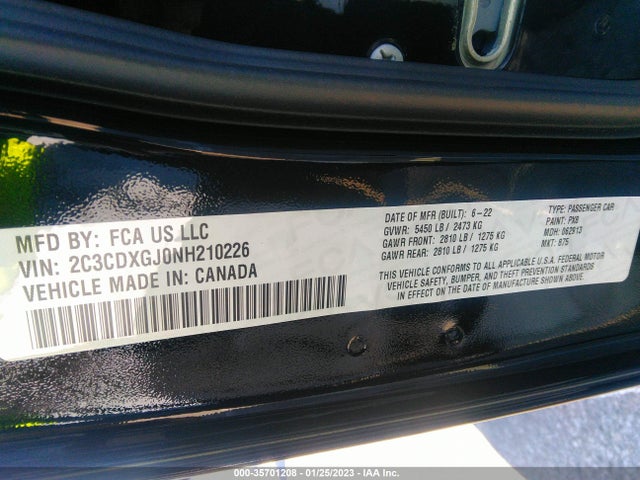 Dodge Charger Scat Pack 2022 2C3CDXGJ0NH210226 Image 10