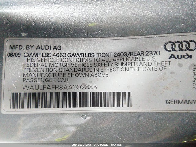 Audi A5 2.0l Premium Plus 2010 WAULFAFR8AA002885 Image 10
