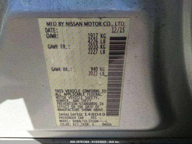 1N4AL3AP1GC148049 Nissan Altima 2.5 Sl