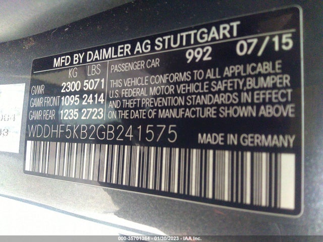 WDDHF5KB2GB241575 Mercedes-Benz E-class E 350