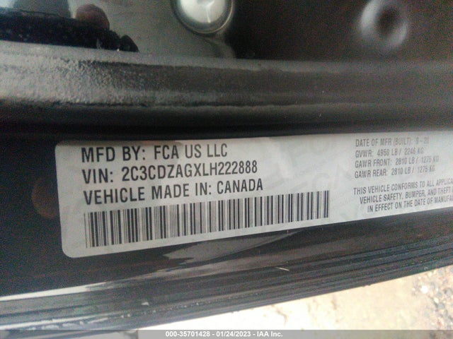 Dodge Challenger Sxt 2020 2C3CDZAGXLH222888 Image 6