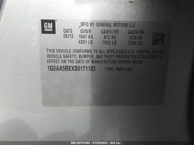 Cadillac ATS 2013 1G6AA5RXXD0171183 Image 10