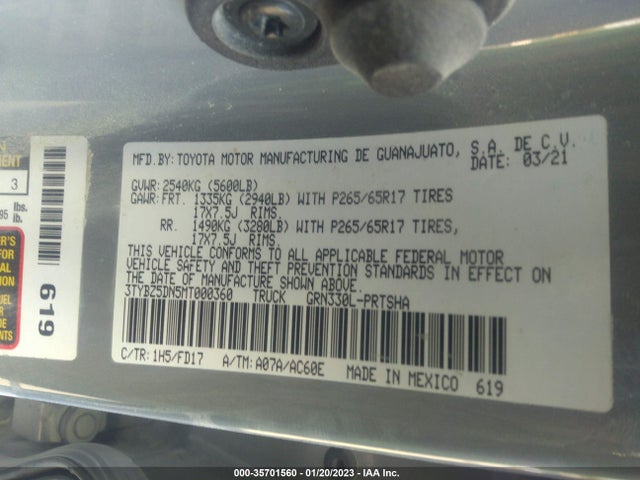 Toyota Tacoma Trd Sport 2021 3TYBZ5DN5MT000360 Image 9