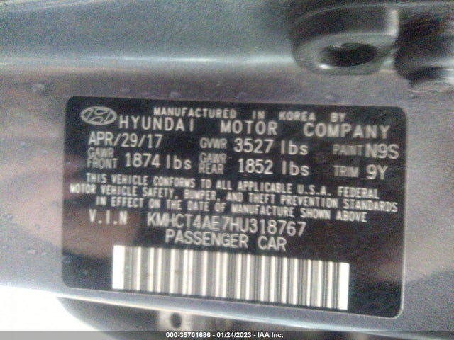 Hyundai Accent Value Edition 2017 KMHCT4AE7HU318767 Image 10