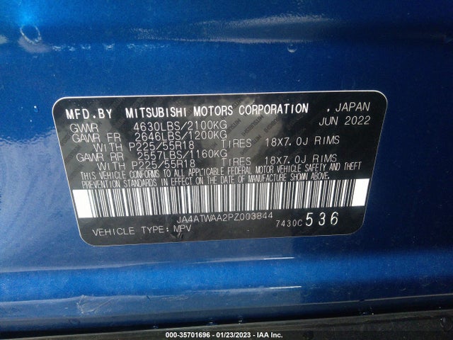 2023 Mitsubishi Eclipse, VIN: JA4ATWAA2PZ003844