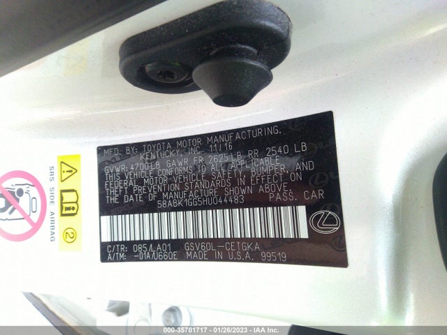 58ABK1GG5HU044483 Lexus Es Es 350