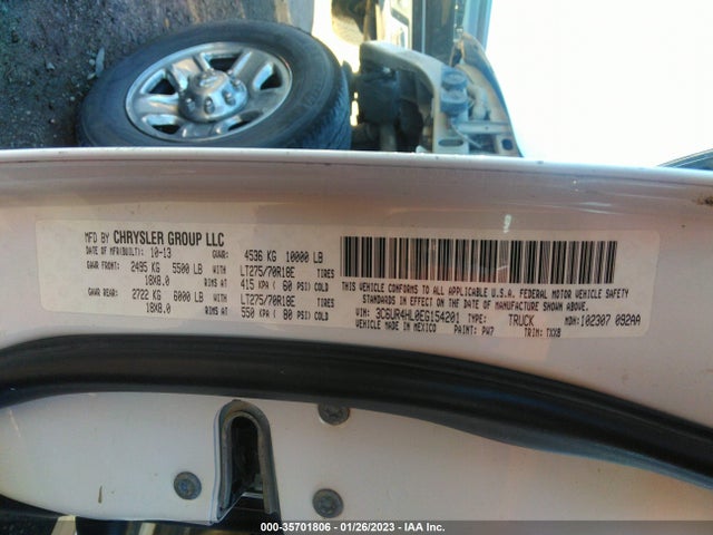 2014 RAM 2500 TRADESMAN VIN: 3C6UR4HL0EG154201