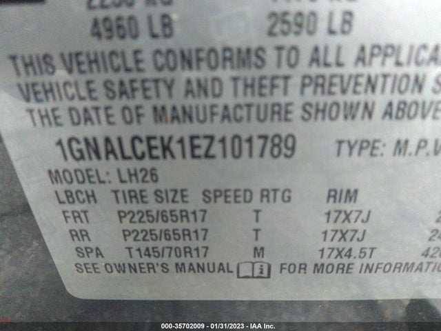Chevrolet EQUINOX LT 2014 1GNALCEK1EZ101789 Image 9