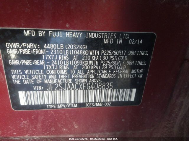 JF2SJAACXFG408835 Subaru Forester 2.5i