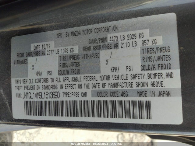 2020 Mazda 6, VIN: JM1GL1VM9L1513690