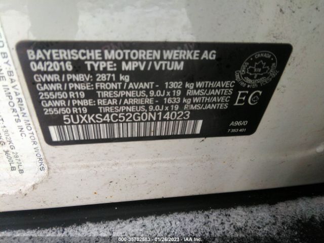 5UXKS4C52G0N14023 BMW X5 Xdrive35d