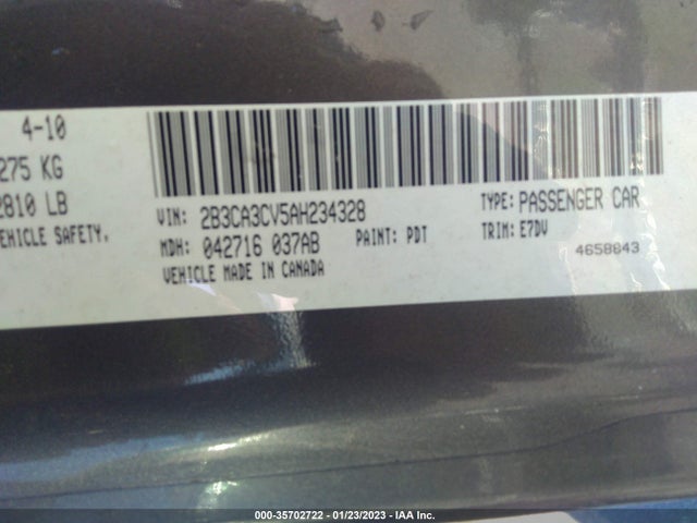 Aukcja sprzedaży 2010 Dodge Charger Sxt, vin: 2B3CA3CV5AH234328, numer aukcji: 35702722
