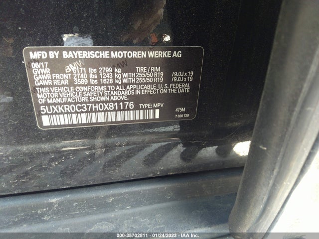 BMW X5 Xdrive35i 2017 5UXKR0C37H0X81176 Image 11