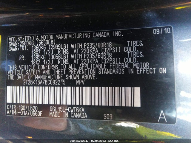 Lexus RX 350 2011 2T2BK1BA7BC082215 Image 11