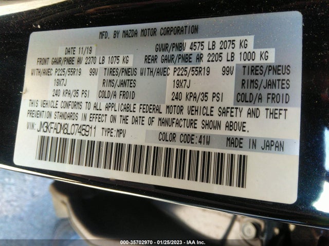 Mazda Cx-5 Grand Touring 2020 JM3KFADM8L0745911 Image 9