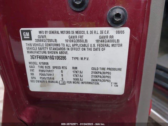 Cadillac ESCALADE ESV 2006 3GYFK66N16G106286 Image 10