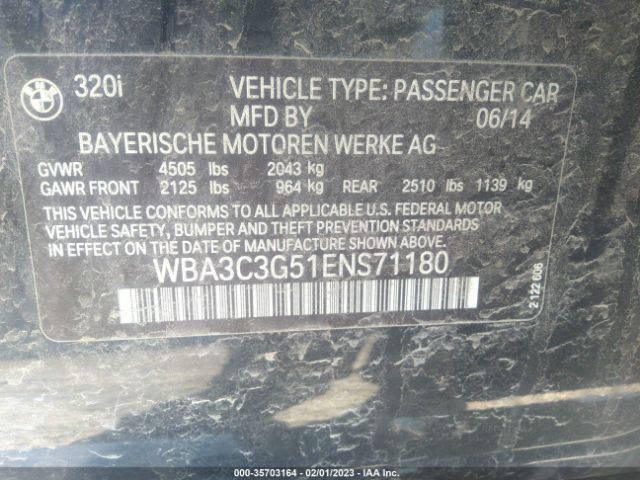 WBA3C3G51ENS71180 BMW 320