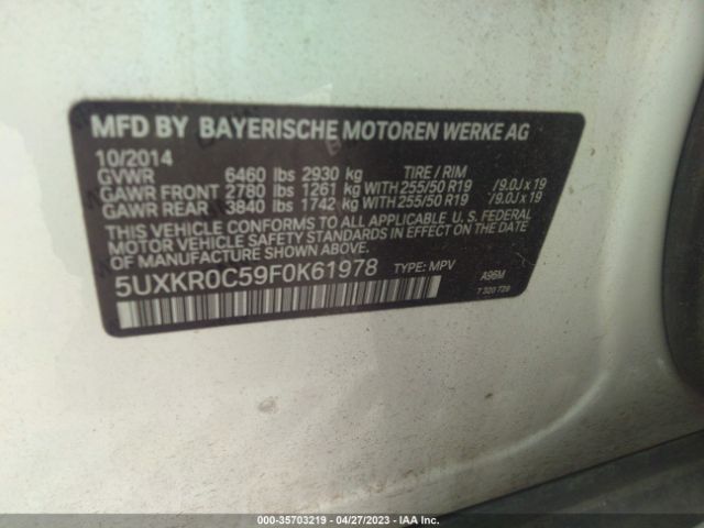 5UXKR0C59F0K61978 BMW X5 Xdrive35i