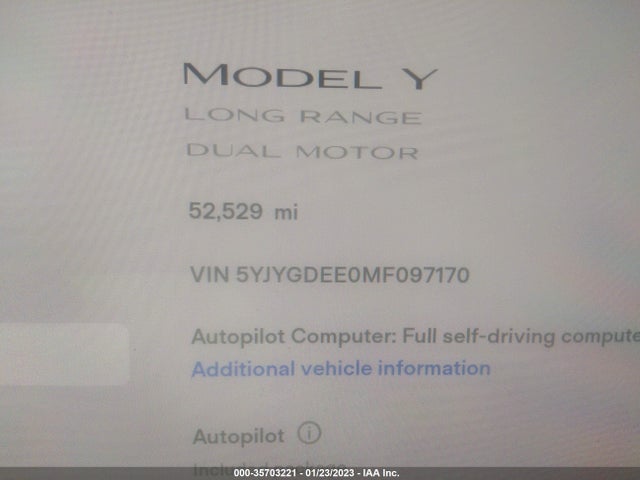 Tesla Model Y Long Range 2021 5YJYGDEE0MF097170 Image 9