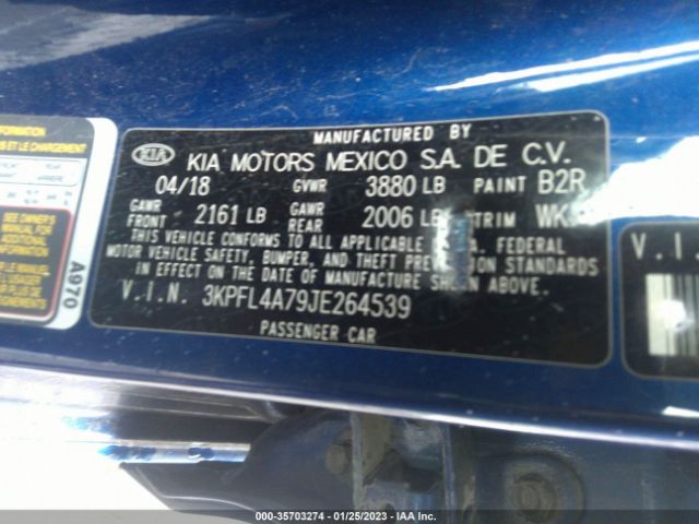 3KPFL4A79JE264539 KIA FORTE LX